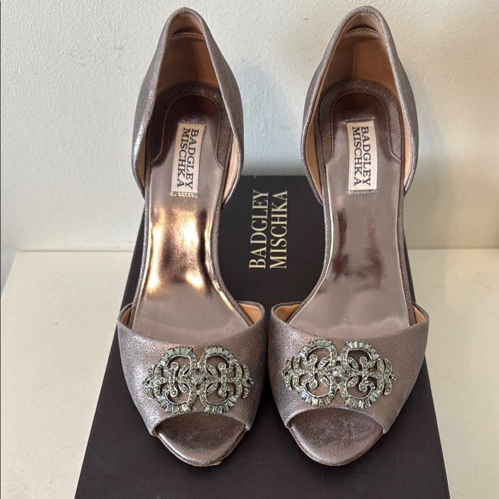 Badgley Mischka Women's Peep Toe Heels - Silver